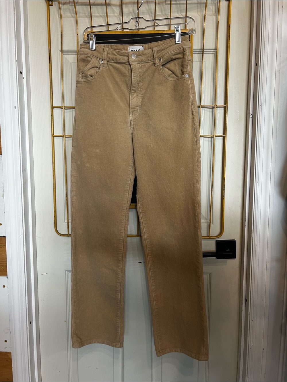 Rollas Straight Leg Corduroy Pants in Tan